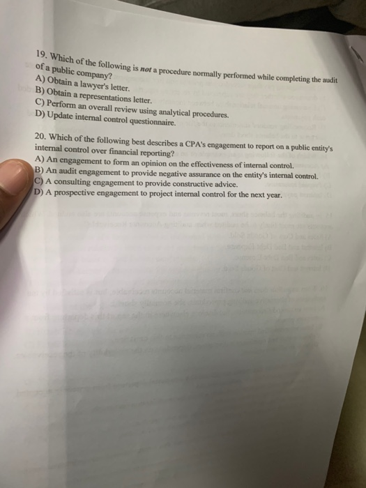 19. Which of the following is not a of a public company? A) Obtain a lawyers letter. the following is not a procedure normal