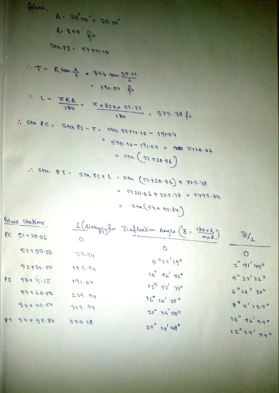 nin A. 2520, 25.38 R: 850 ft Stap 53+11.10 T= R tom - 250 tam 25.33 191.04 ft i la RRA - Rx850x 25.33 180 - 375.8 f i sta p