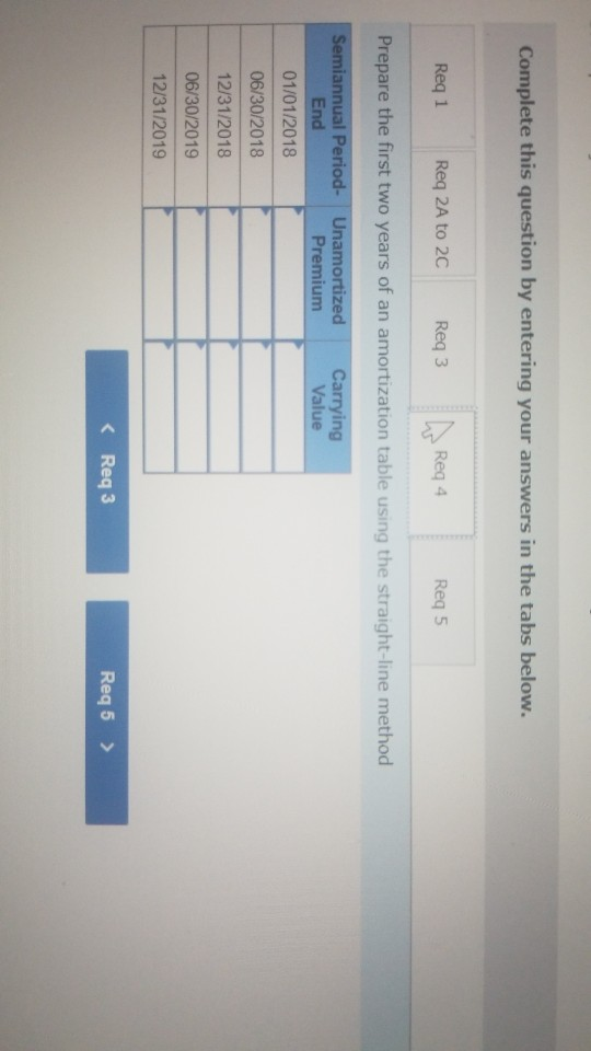 Complete this question by entering your answers in the tabs below. Req 1 Req 2A to 20 Req3 94 Req 5 Prepare the first two yea