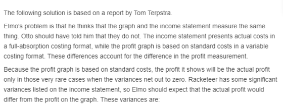 The following solution is based on a report by Tom Terpstra. Elmos problem is that he thinks that the graph and the income s