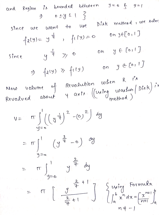 and Region in bounded between y=0 f g=1 OLYEI } want to we DiAK method, we select on yecoil since we व faly)= y fily) = 0 2 -