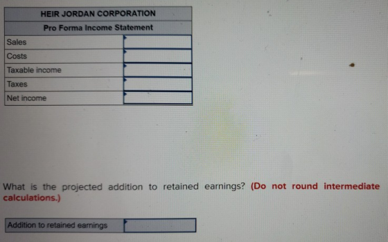 Consider The Following Income Statement For The Heir Jordan Corporation 