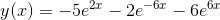 y(x)=-5e^{2x}-2e^{-6x}-6e^{6x}