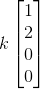 k\begin{bmatrix} 1\\ 2\\ 0\\ 0 \end{bmatrix}