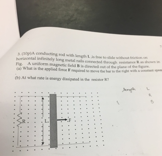 A conducting rod with length L, is to slide withou