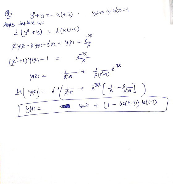 y000= yty ut-3) 빵 delee 매 II) yo) - 9.50) - le) + Yi) = 듯 (+)() -1 -10 지 로 + 9 = (81) ( py- []) 99 Sint + (1 - bect) dt)