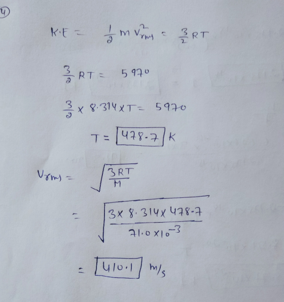KE - 12 mdrun - RT 3 RT = 5970 14XT= 5970 T= [478-7]k [BRT Vrms usons - 3x8.3148 478.7 71.0x10 3 - 1u1o.1 m/s