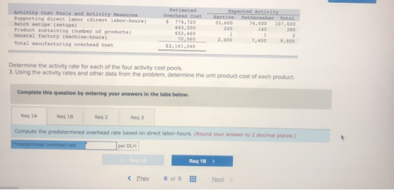 Activity Coat Pools and Activity Measures Supporting direct labor (direct labor-hours) Batch setupa (setupa) Product sustaini