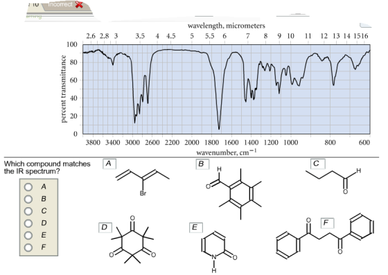Which compound matches the IR spectrum? A B c