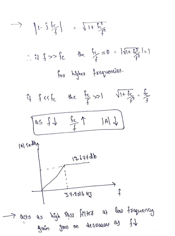 -> 75 tis 1 7² . :: it f => fc the fe 20 Wit fel=1 f for higher frequencies. is facta fo √1tf ا<< the » Las fal fet lAld In i