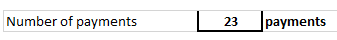 Number of payments 23 payments