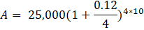 0.12 A = 25,000(1+ 4*10 4
