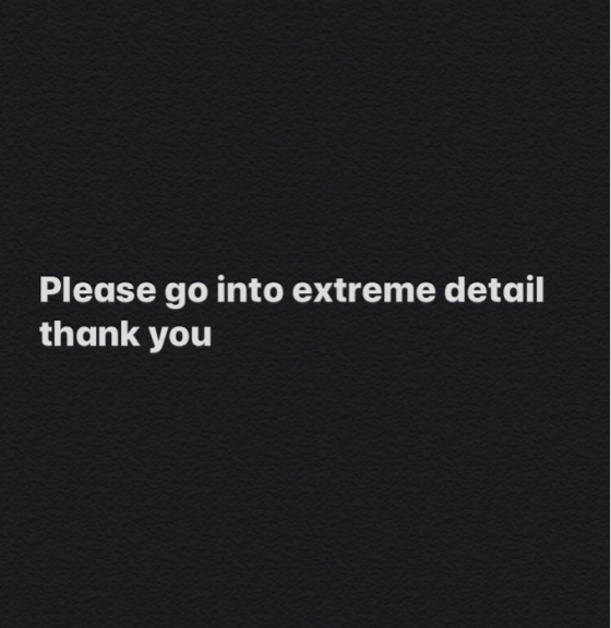 Please go into extreme detail thank you