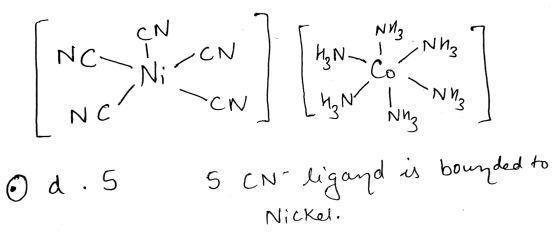 -CN © d. 5 5 CN-ligand is bounded to Nickel.