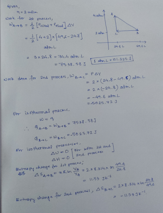 Giren, n = 2 mon wook for 1st process, 4 att WAB = 1 / 2 [Pinitial & Peinal] AX = 12 (4+2] + [49.6-24. 87 sat 2 atm ART atm.