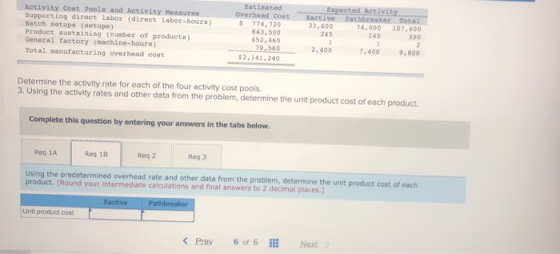 Activity Cost Pools and Activity Measures Supporting direct labor (direct labor-hours) Batch setups (setupa) Product sustaini