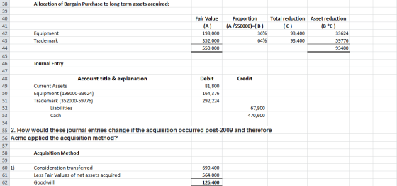 Allocation of Bargain Purchase to long term assets acquired; Fair Value (A) 198,000 352,000 550,000 Proportion (A/550000)=(B)