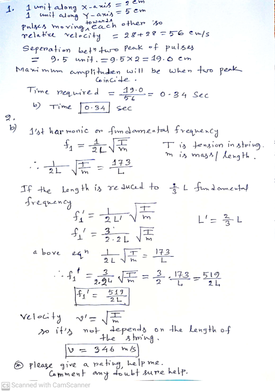 1 1 unit along x-axis = ? em = 5em unit along Y-anis. 1 pulses moving to each other so relative relocity = 28+28 = 56 emis Se