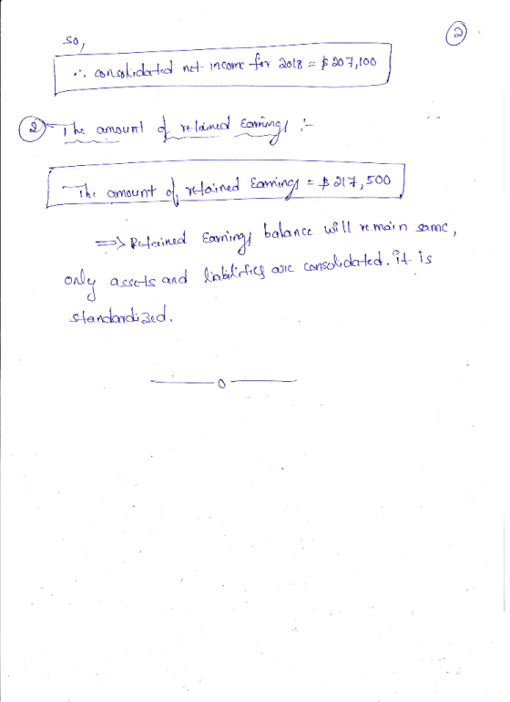 si consolidated net income for 2013 - $ 267,100 The amount of me laimed savingi : The amount of rtained Earning = $ 214,500]