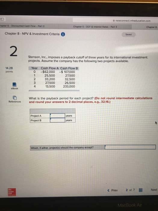 newconnect. mheducation.com hapter 5. Discounted Cash Flow - Part 2 Chapter 5 - DCF & Interest Rates - Part 3 Chapter 8 Chapt