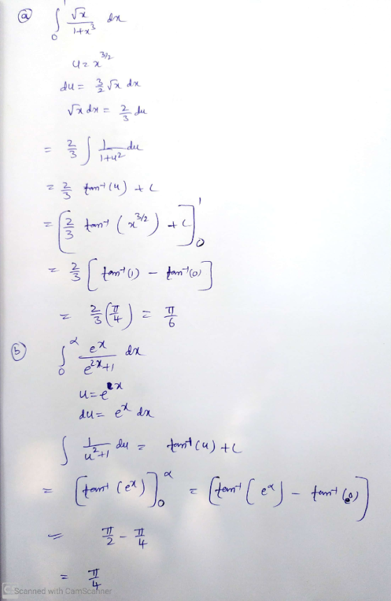 0+ 42 x 32 du= 2 x de Sa dr = 2 du z z tm (4) tc *} ( tooo) – torsken] u=e du= et da 1 1 1 1 1 de a tant (a) +L - [tori ceny)