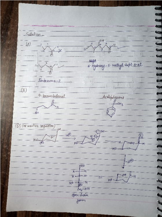 Solution- 6Hydrosy = 5. meltyl-luft-tal fartenone-2 B 4. bomo xefana! Acetopianone D) at usudion in question C -- OH- . HO po