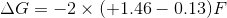 AG = -2 x (+1.46 – 0.13) F