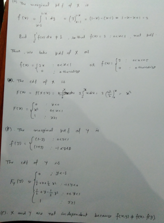 7 The Random Variables X And Y Have Joint Probability Density Function
