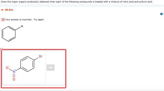 Draw the major organic product(s) obtained when each of the following compounds is treated with a mixture of nitric acid and