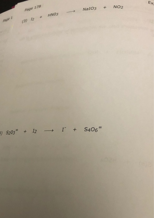Page 178 NalO3 + NO2 + HNO3 (3) 12 ) S203+ 12 = 1 + 406 =