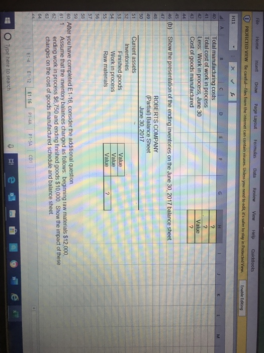 File Home Insert Draw Page Layout Formulas Data Review View Help QuickBooks PROTECTED VIEW Be carefulfiles from the Internet