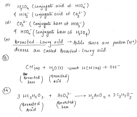 (C) H₂SO4 (conjugate aid of HSO4) P HCO ( conguegate acid of CO2) (d) Co. ( conjugate base of HCO3) 4 HSOL (conjugali base o