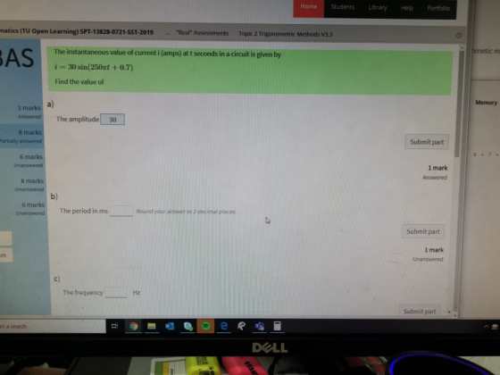 Home Students Library Help Portfolio matics (TU Open Learning) SPT-13828-0721-SST-2019 - Real Assessments Topic 2 Trigonome