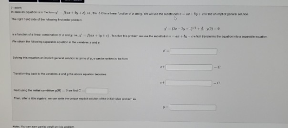 11 poro The rght hand side of the following trst order proclen We abtain the tol lowing separable equation in tha variables r