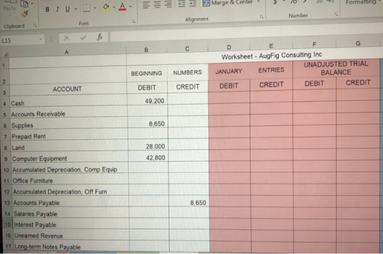 LUS Merge & Center $ 70 .000 Formatting Paste BIU. . .A Number Alignment Font Clipboard L15 BEGINNING NUMBERS Worksheet - Aug