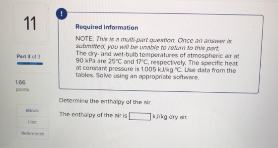 Required information NOTE: This is a multi-part question. Once an answer is submitted, you will be unable to return to this p