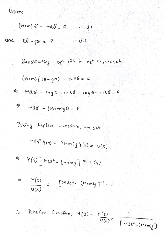 Gi ven; Substittin e i ラ Taking Laplace transform, we get uCS)