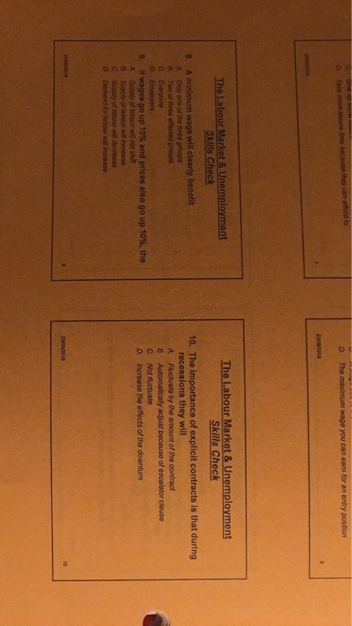 D. The maximum wage you can earn for an entry position The Labour Market & Unemployment Skills Check The Labour Market & Unem