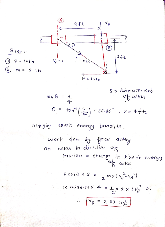 Givem Fo1b thbyicj work energy pmncihle o he mmotion chang in kinehc eneryi Collan 2. 2 2.