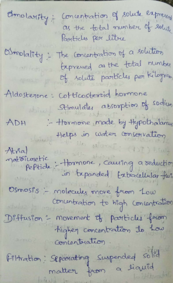 Smolarity - Concentration of solute expressed as the total number of solute Particles per litere Osmolality. The concentratio