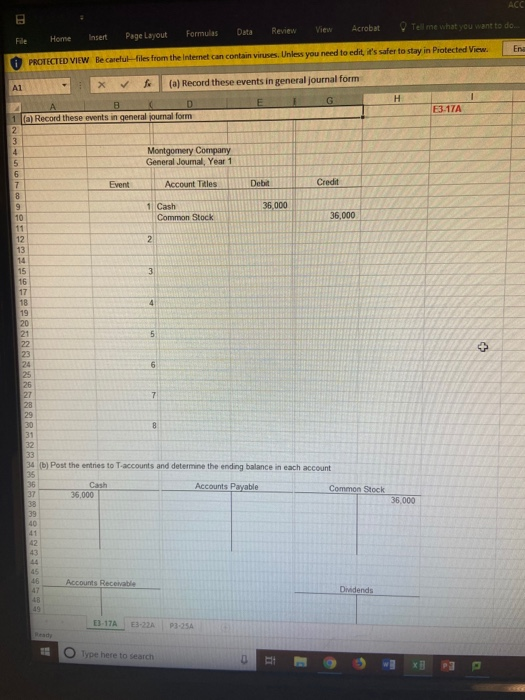 ACC Data View Tell me what you want to do... Review Acrobat Formulas File Home Insert Page Layout Ene PROTECTED VIEW Be caref