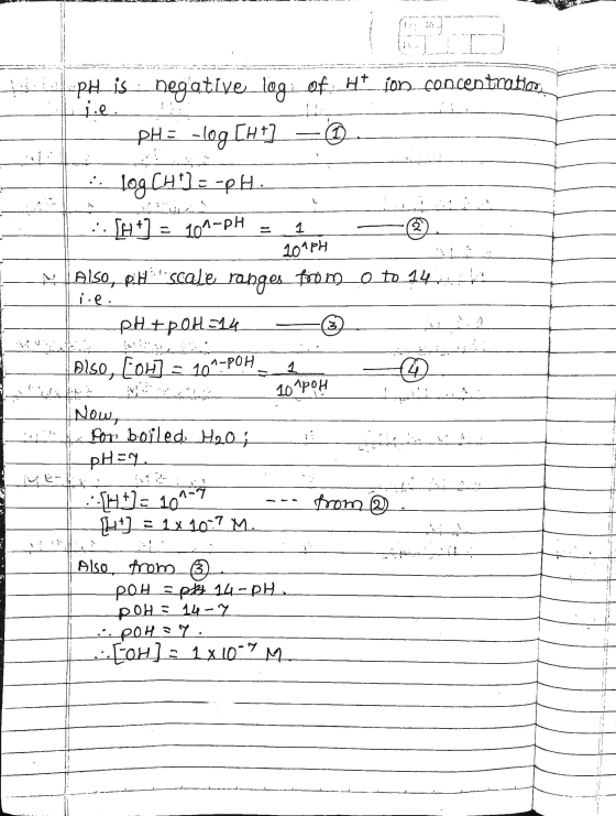 كنند PHL is - negative log: Of H+ ion concentration j.e. PHE -log [ht] . log CH) = -2 :. [H+] = 10^-PH 101PH Malso, piscale