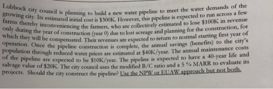 Lubbock city council is planning to growing city. Its estimated initial farms thereby inconveniencing the farm Planning to bu