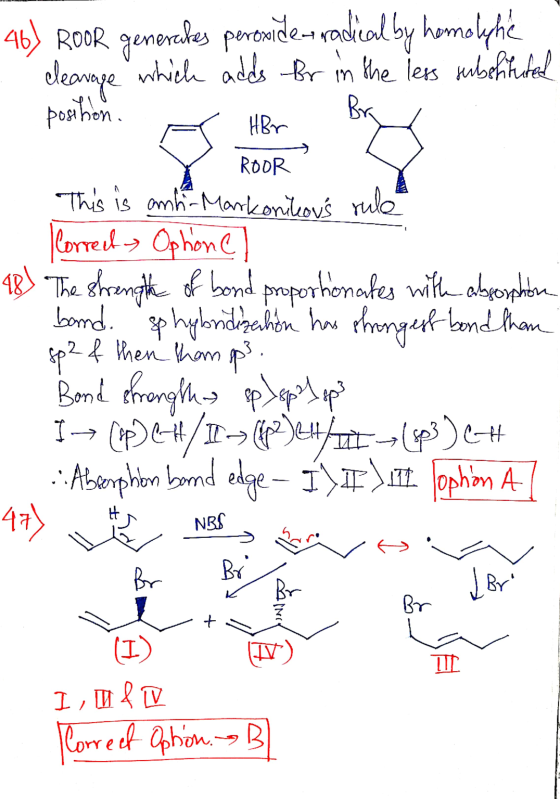 46) ROOR generales peroxide-o radical by homolyhé cleavage which adds for in the less rubelituted position. Bra HBr ROOR 981