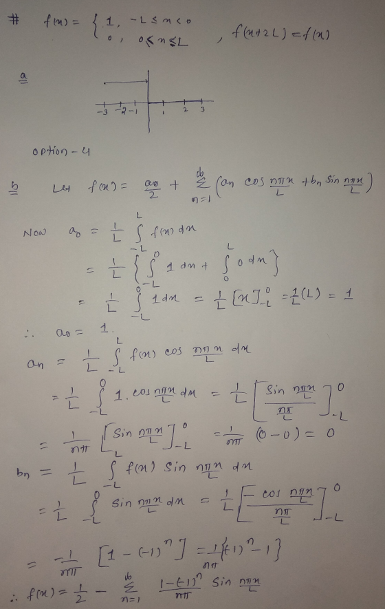 7 fm) = 2.1, - Lenco Co, on&L o f(ut 2 L) =f(0) option - 4 NOW a a S finan Le for = as con cos non the sin nan) Now as = ts s