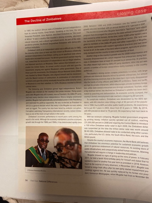 closing case The Decline of Zimbabwe wew the lowest econom 2000. Between 1999 and 2009 I 1980. the southern Ac e of imbabwe g
