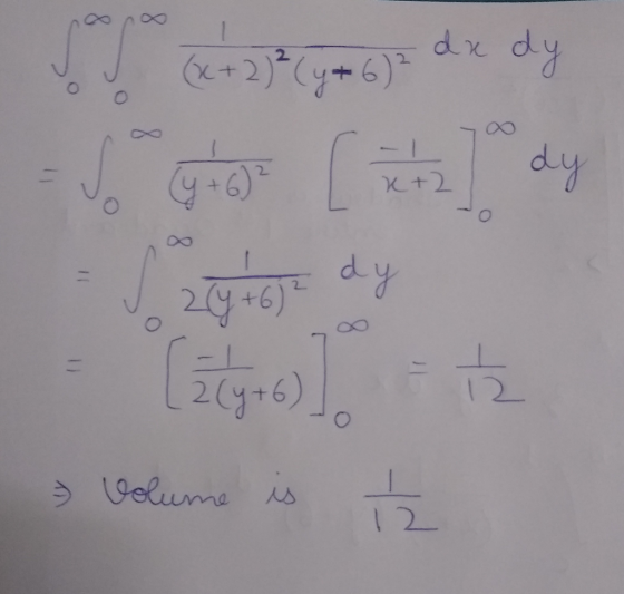 5 23°Cyr 6) = dx dy Jo (in dy 29+0= dy (2tyrb)], - Volume is Ž me