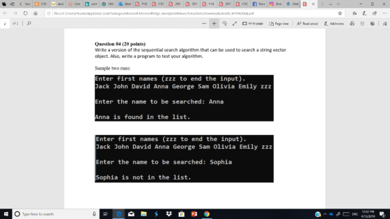 O fe/C/Users/Younis/App ft.Microsoftedgc s Ass06 W19 204).pdf 2 of 2 Question 04 (20 points) Write a version of the sequentia