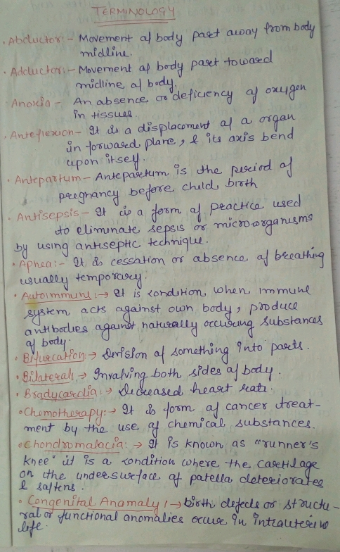abdluchey- Movement al body paet auway fom bedy Adcluctor Mavement a) bedy paset towae Anoia An absence. ars de fiuen (midline, 어 body 2 iu axis bend in fonoased plare , Antepartum- Ante i peihancy bedere. chutdl brath b tuing antseptc techmigu suay empo rooe Autoimmun lionduton whan. immune mst ouwh, body , produce a nt botlues agant ha Kubstancas bodi ment by the use. t chemical substanceg knee-d % axondition where the casetil on the undee suefae at patella, cloteeioral eg - nchonal anomalies ocue n inttautes