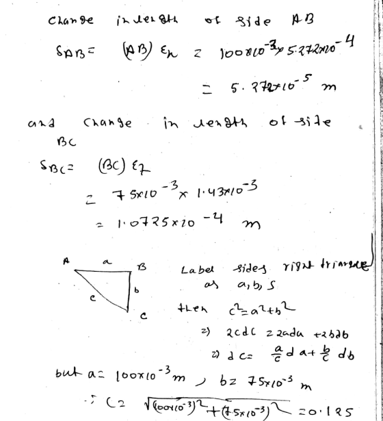 chande in length of side AB Sen = (3) • joo вo 4, sqдәo 4 - 5. ?20 ava chah 9e . in Xes - of 35 Зе St2 Oc) - : + 5*10 - 1:43: